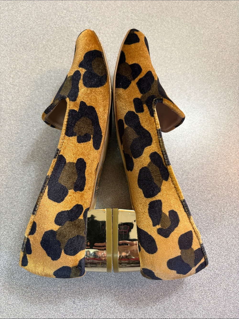 Topshop Leopard Velvet Slip-On Loafers in Brown and Black - Picture 6 of 12